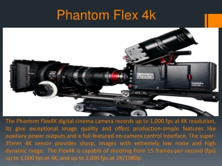 Benefits of using Phantom Flex 4K Camera -Mikecarmine