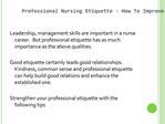 How To Improve Professional Nursing Etiquette