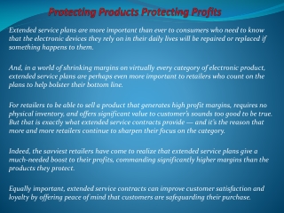 Protecting Products Protecting Profits