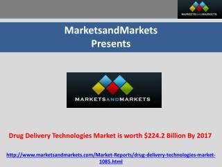 Drug Delivery Technologies Market expected to reach $224.2 B