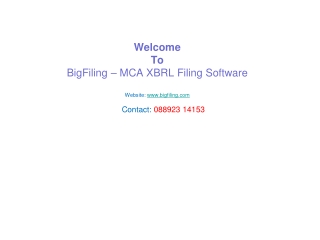MCA xbrl Compliance Service, xbrl software India:BigFiling