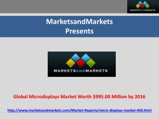 Global Microdisplays Market Worth $995.00 Million by 2016