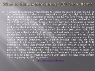 What to think before hiring SEO Consultant?