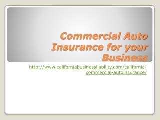 Commercial Auto Insurance for your Business