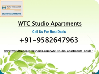 WTC Studio Apartments Noida |WTC Studio Apartments
