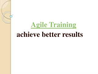 Agile training