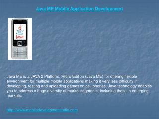 Java ME Application Development - Java ME Apps Developer