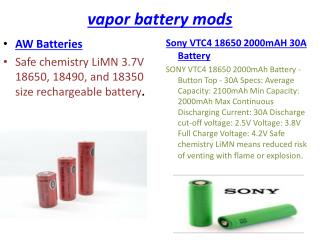 vapor battery mods from Dcvapor