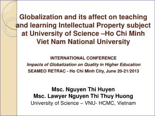 globalization and its effect on international globalization and its effect on international