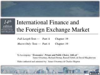 International Finance and  the Foreign Exchange Market
