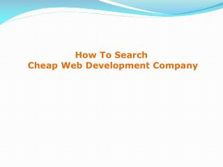 How to search the cheap web development company