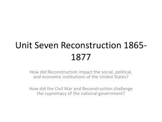 a short history of reconstruction 1863 1877