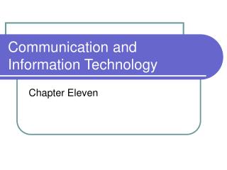 PPT - Information And Communication Technology PowerPoint Presentation ...