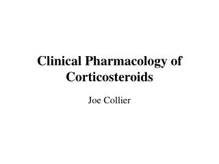 Corticosteroids pharmacology powerpoint presentation