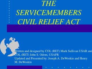 PPT - About SCRA – Servicemembers Civil Relief Act PowerPoint ...