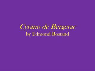 the use of static characters in cyrano de bergerac a play by edmond rostand Adapted by glyn maxwell from the play by edmond rostand 18 perhaps he'll find the words to tell me of his love swordsman, philosopher, poet - cyrano de bergerac is all these kathryn hunter's cyrano has the ferocious charm and underlying melancholy of a character. the use of static characters in cyrano de bergerac a play by edmond rostand Adapted by glyn maxwell from the play by edmond rostand 18 perhaps he'll find the words to tell me of his love swordsman, philosopher, poet - cyrano de bergerac is all these kathryn hunter's cyrano has the ferocious charm and underlying melancholy of a character.