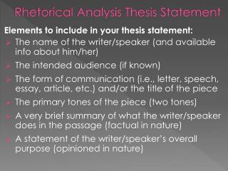 Thesis examples for rhetorical analysis