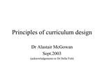 Dimension and principles of curriculum design