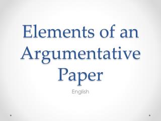 Elements of an essay in english