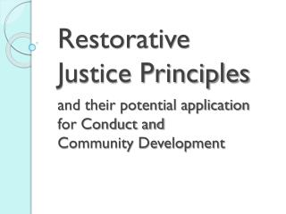 PPT - Restorative Justice PowerPoint Presentation - ID:433244