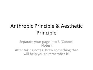 anthropic principle definition