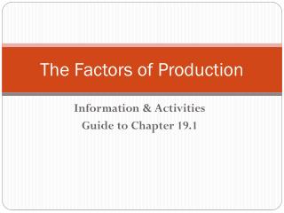 four factors of production definition economics