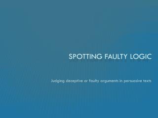 faulty logic unity or coherence examples