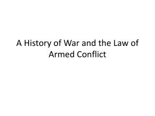 what is the difference between war and an armed conflict