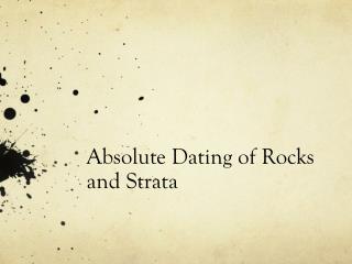 absolute dating of rocks