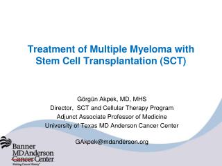 stem cell treatment for multiple myeloma