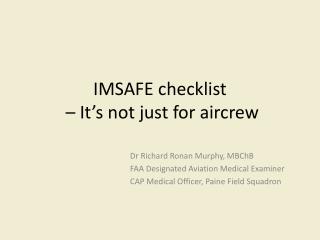 imsafe checklist for aviation