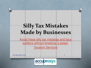 Taxation Services in Hyderabad - Accuprosys