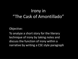 Essay on the cask of amontillado