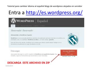 Cambiar a español WordPress