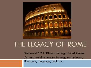 PPT - The Legacy Of Rome In The Modern World PowerPoint Presentation ...