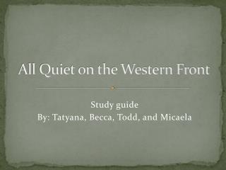All quiet on the western front essay questions