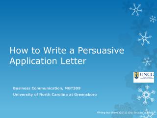 How to write an application letter ppt