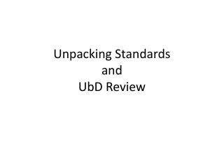 ubd unpacking standards template