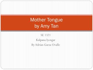 Amy Tan Mother Tongue Essay