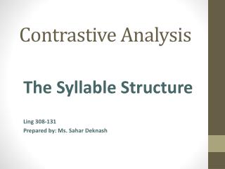 contrastive analysis hypothesis definition pdf