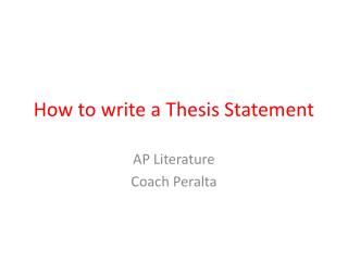 how to develop a thesis statement powerpoint