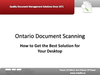 Ontario Document Scanning: How to Get the Best Solution for