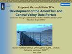 Proposed Microsoft Water TCI Development of the AmeriFlux and Central Valley Data Portals conducted through a partnersh