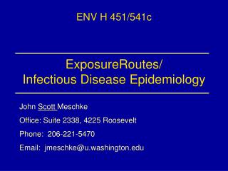 ExposureRoutes/ Infectious Disease Epidemiology