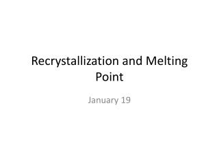 the purity and purification of solids melting Melting point as an indicator of purity purify the impure solid evaluate success by melting point & tlc experiment 2: recrystallization & melting point. the purity and purification of solids melting Melting point as an indicator of purity purify the impure solid evaluate success by melting point & tlc experiment 2: recrystallization & melting point.