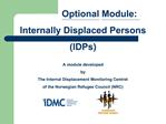 Optional Module Internally Displaced Persons IDPs