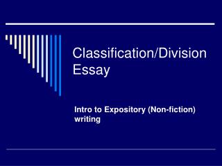 How to write classification essay