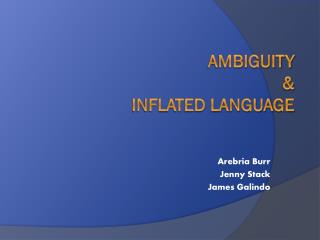 ambiguity inflated language reader ppt powerpoint presentation galindo burr meanings jenny stack james