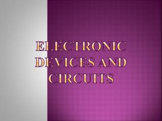 PPT Electronic Devices And Circuits PowerPoint Presentation Free