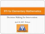 RTI for Elementary Mathematics